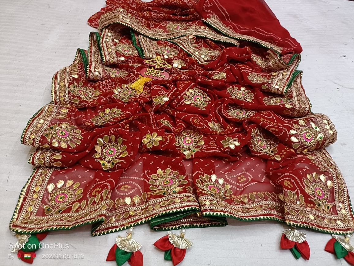 Wedding chunri saree sale