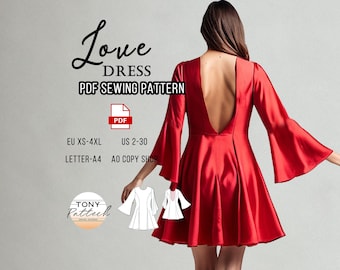 Love Dress Sewing, Mini Prom Pattern, US 2-30 (PDF Pattern)