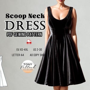 Top Tank Midi Dress Sewing Pattern, Size US 2-30 (PDF Pattern)