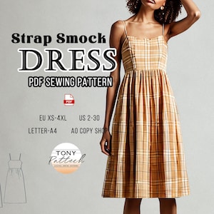 Tank Dress Sewing Pattern: Women&#39;s Sleeveless Top (US 2-30) (Digital PDF Pattern)