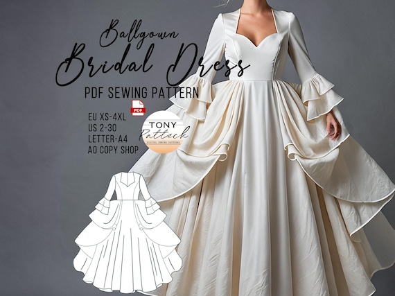 Plus Size Wedding Dress Patterns To Sew Princess Dress Sewing Pattern,