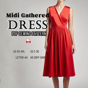 Smock Dress Sewing Pattern, Digital PDF Pattern, Sew At Home, Basic Dress Patterns, Women Sewing Patterns, US 2-30 Plus Size Patterns