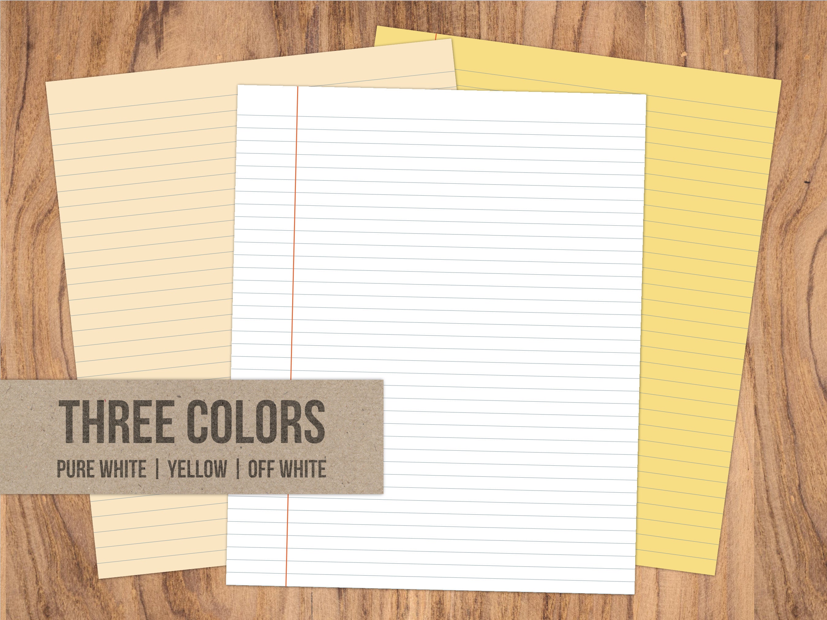 Digital and Printable Note Paper | College and Wide Ruled | Narrow