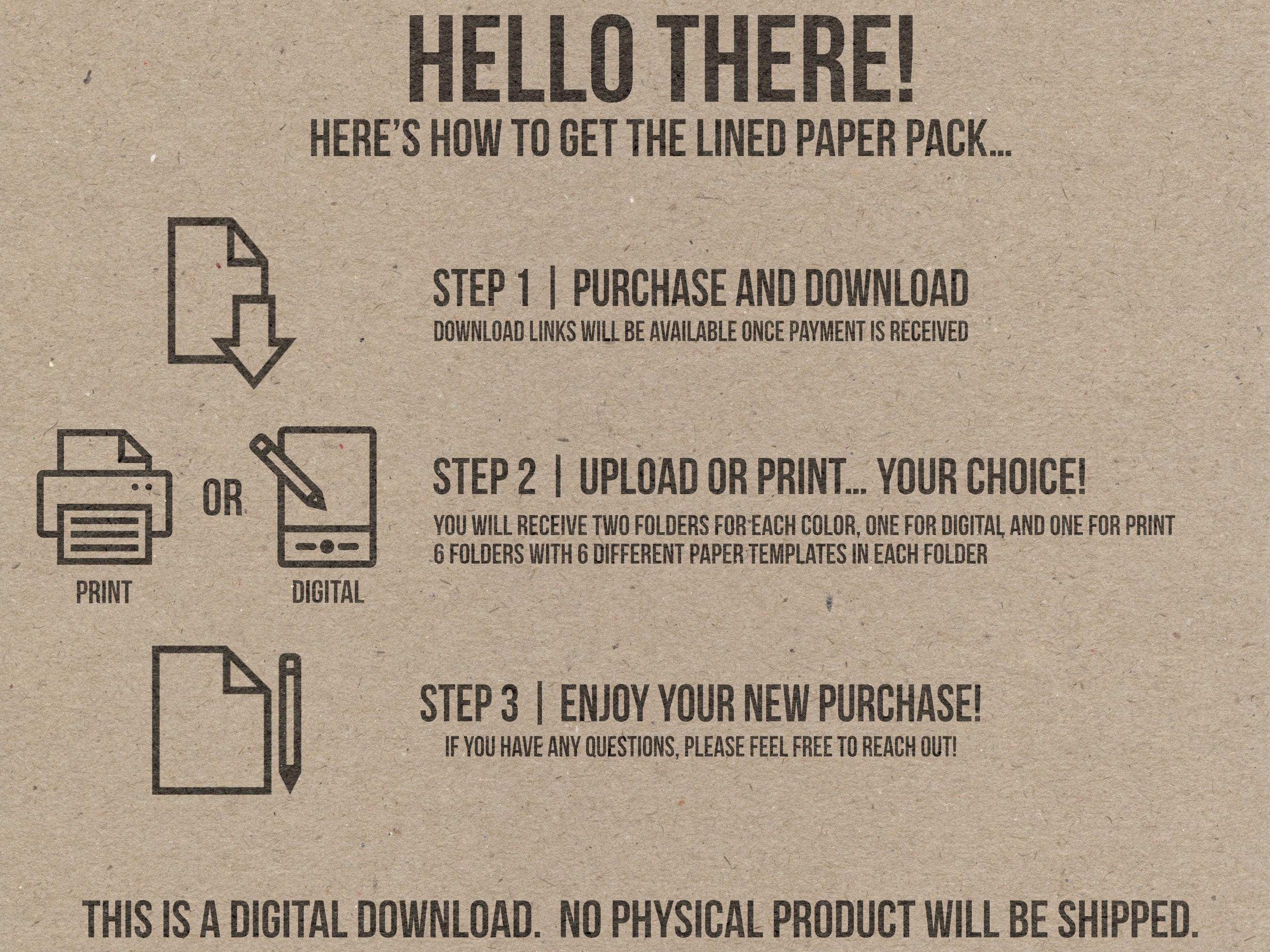 Digital and Printable Note Paper | College and Wide Ruled | Narrow