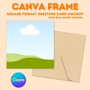 Maquette de carte de voeux carrée pour Canva | Gabarit de papeterie personnalisable