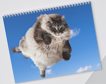 Funny Cat wall Calendar for cat lover, monthly cat calendar gift for cat mom, yearly calendar, Cat Lover Gift, 2026 wall cat calendar gift