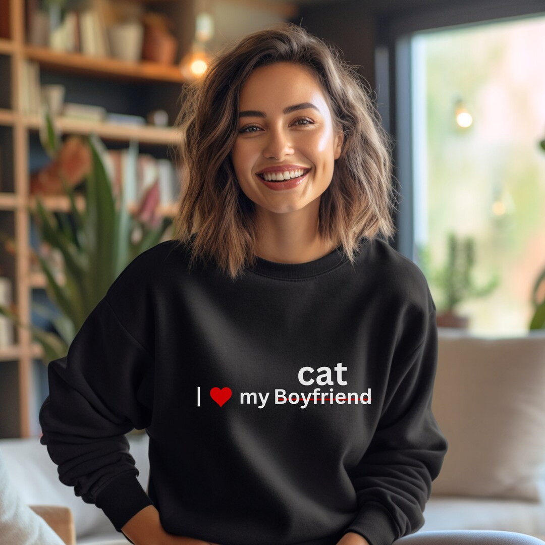 Anti Valentine Cat Sweatshirt Gift for Cat Lover, Funny Valentine's Cat