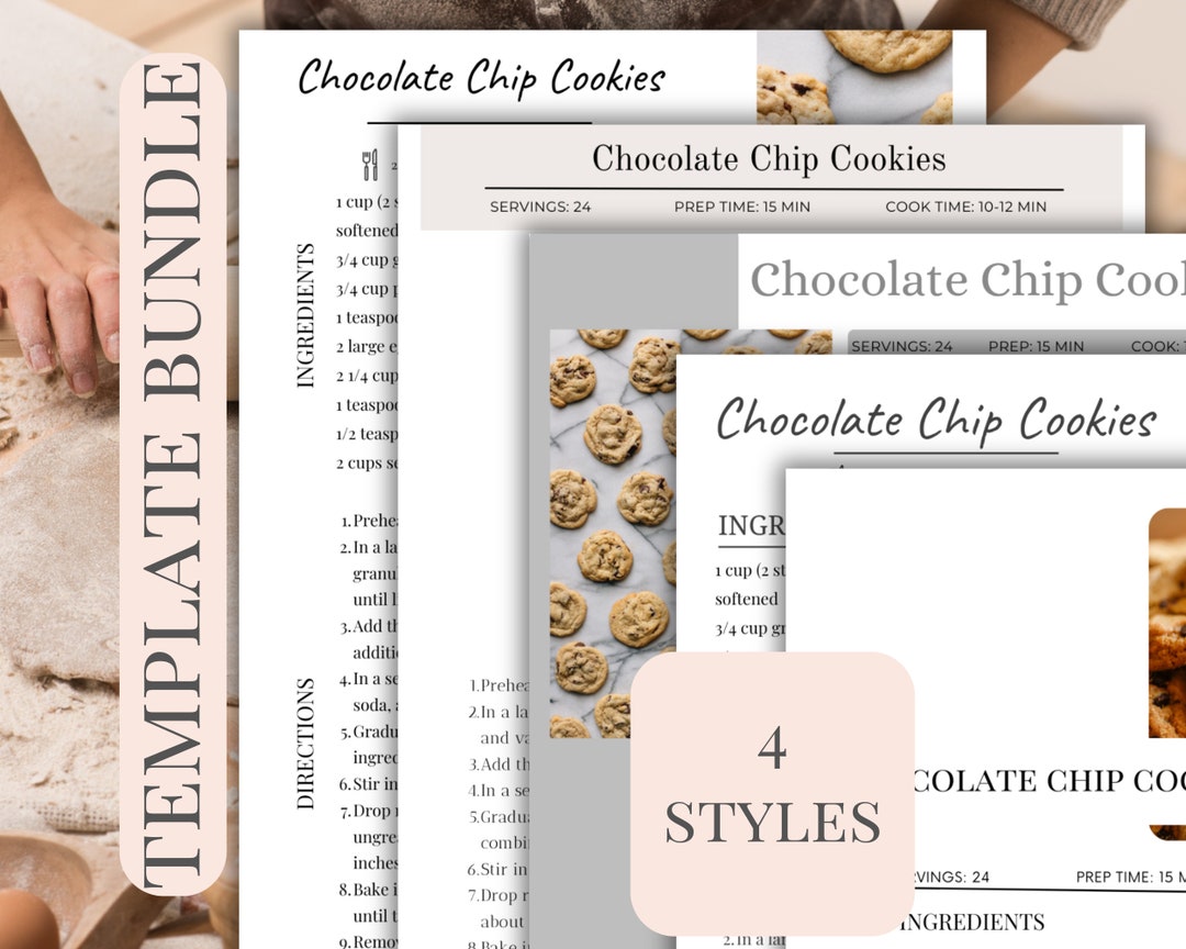 Editable Recipe Template Bundle Custom Recipe Binder Personalized