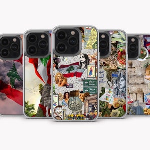 Coque Portable Liban Collage Cover pour iPhone 15 Pro Max, iPhone 14, iPhone 13, iPhone 12, iPhone 11, Samsung S24 Ultra, S23, A15