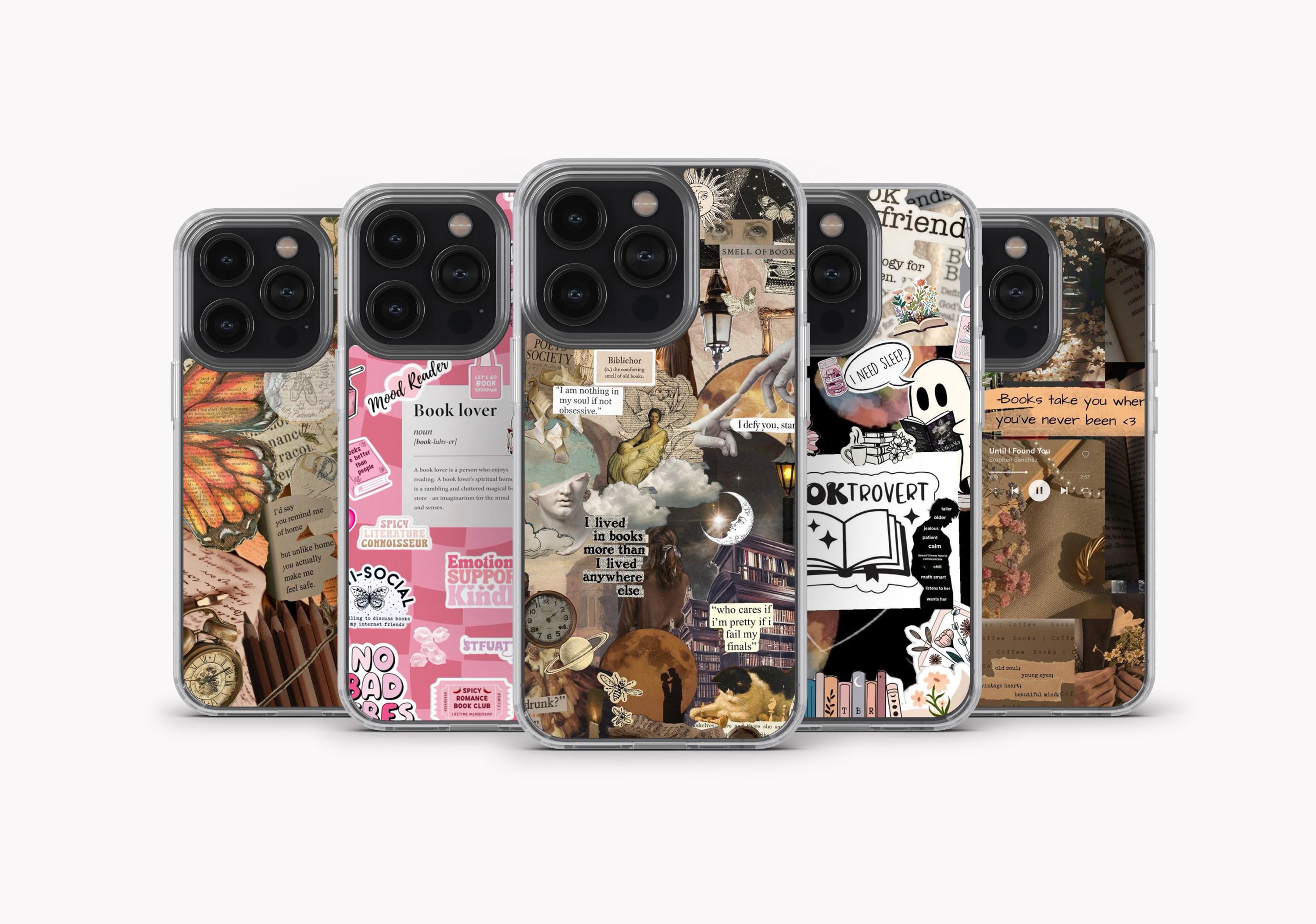 Book Lover  Phone Case Bookscrap Cover for iPhone 16 Pro Max , iPhone 15, iPhone 14, iPhone 13, iPhone 12, Samsung S24 Ultra, S23, A15, A14