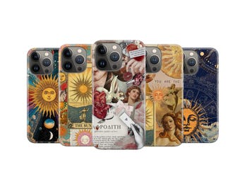 Celestial Tarot Phone Case for iPhone Samsung – Vintage Sun Art Renaissance Cover