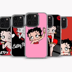 Betty Boop Coque pour iPhone 15 Pro Max, iPhone 14, iPhone 13, iPhone 12, iPhone 11, Samsung S24 Ultra, S23, A15, A14