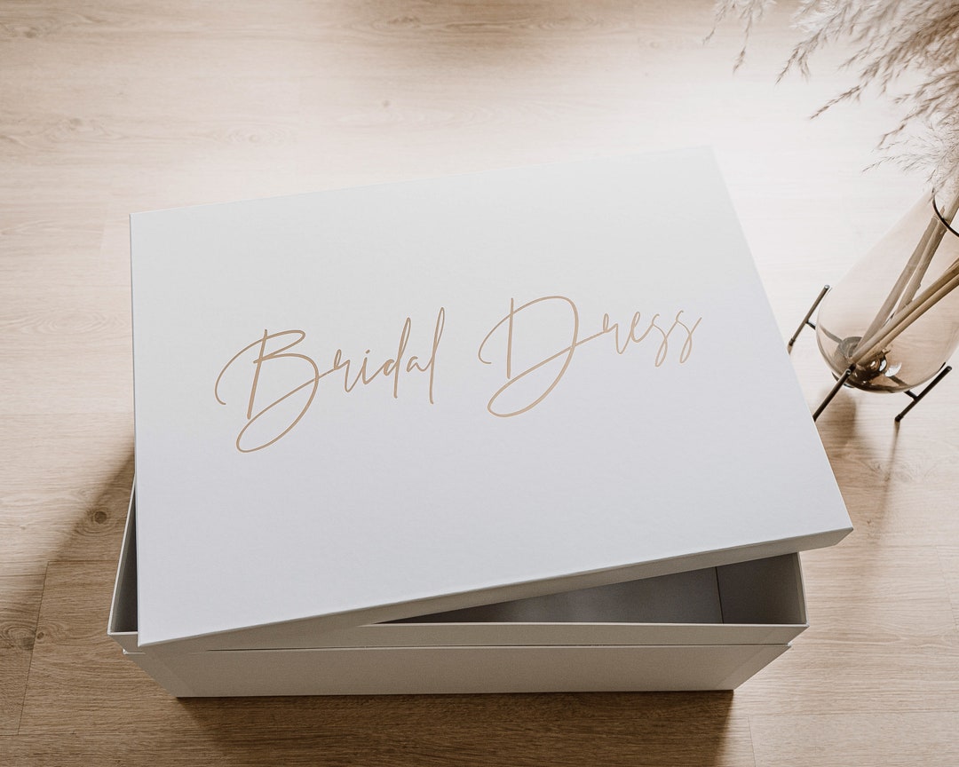 luxury wedding dress box Stylish Glossy White Deep Wedding Dress Box --------- 32  x 19  x 10 