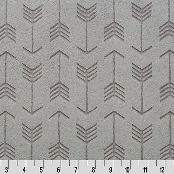 Shannon Fabric Steel Embossed Arrows. Arrows.  Shannon Fabrics. Embossed Minky. 100% Polyester. Fabric by the Yard