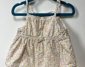 Vintage Y2K Size 2T Oshkosh Tank Top Genuine Kids Floral with Lace