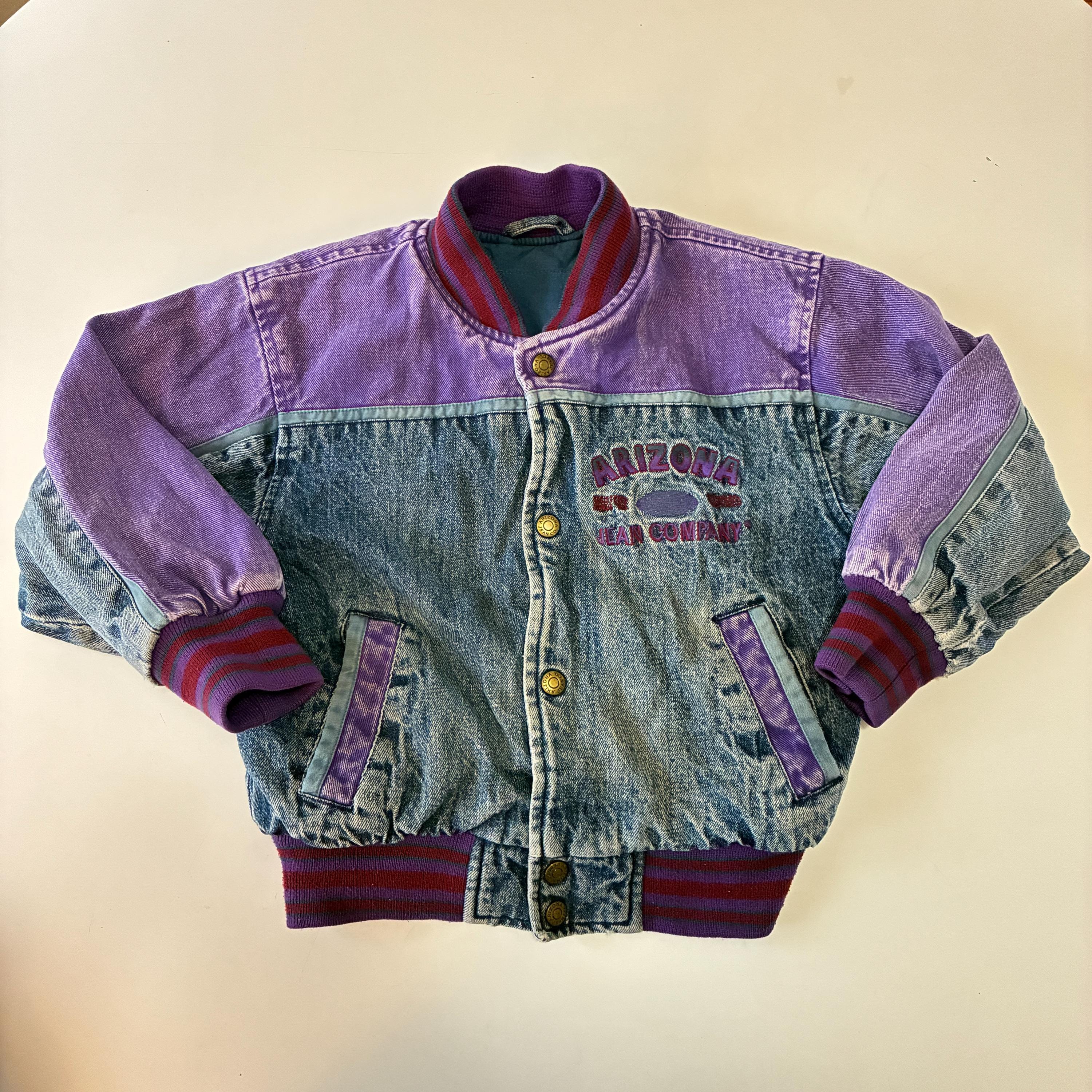 USA Made Old Vintage Denim Jacket Purple Short Length Trucker M