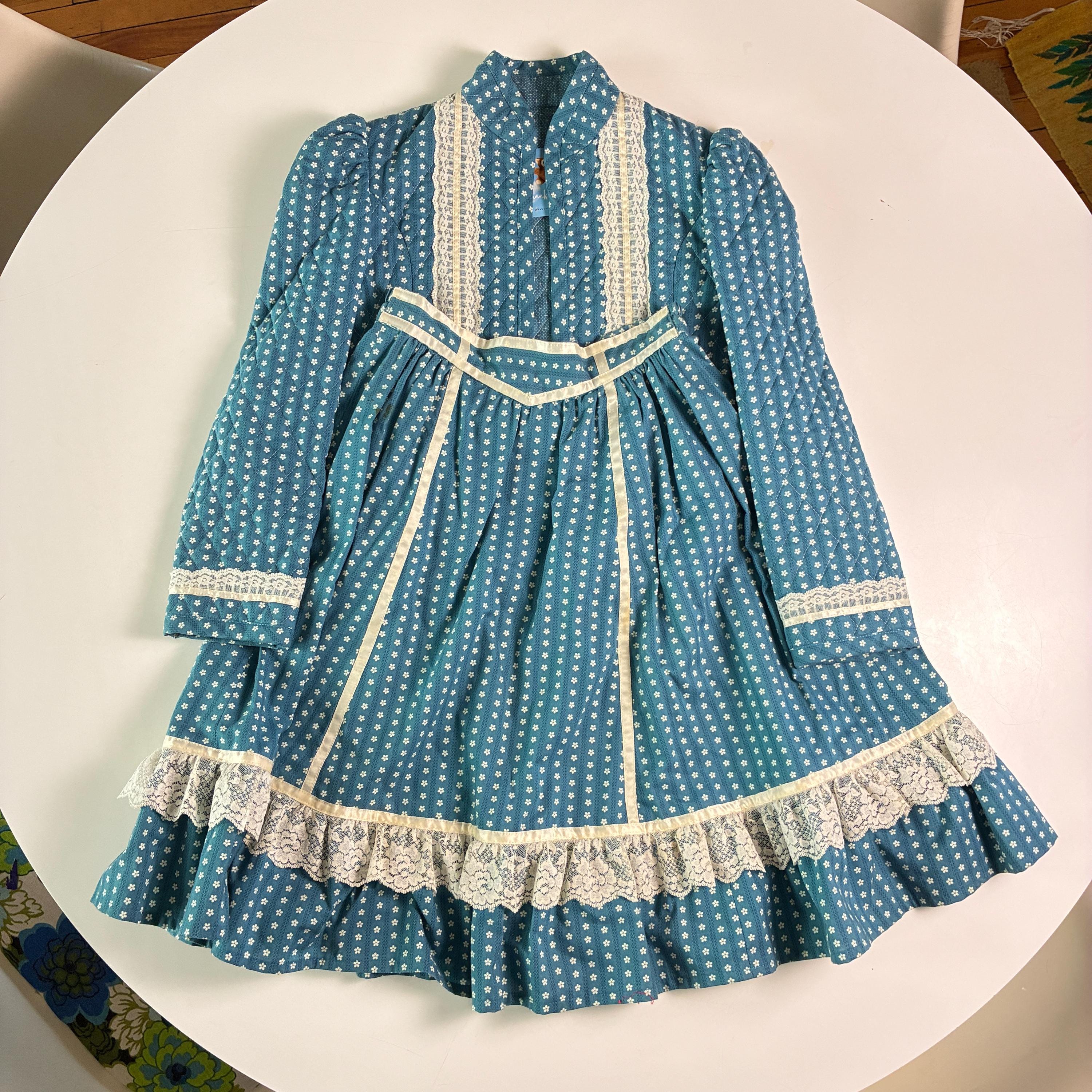 70s Gunne Sax Dress Blue Floral - Etsy