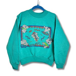 Vintage Kids Koala Surf Party Sweater Crew Neck Size 4/5 Green Beach Australia