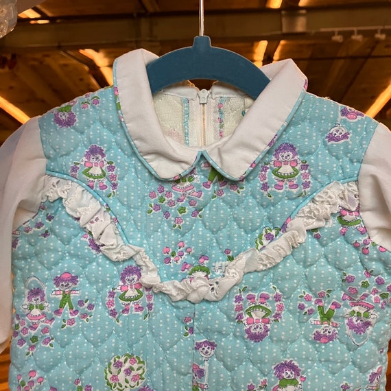 1970s Vintage Size 12mo Baby Quilted Raggedy Anne… - image 7