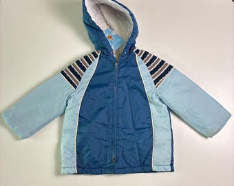 1980s Vintage Coat Size 3/4T Kids Toddler Hooded Lined Jacket