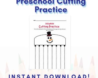 Cutting Practice: Fine Motor Skills - Preschool Activity (PDF) PK Activity, Scissor Page for kids