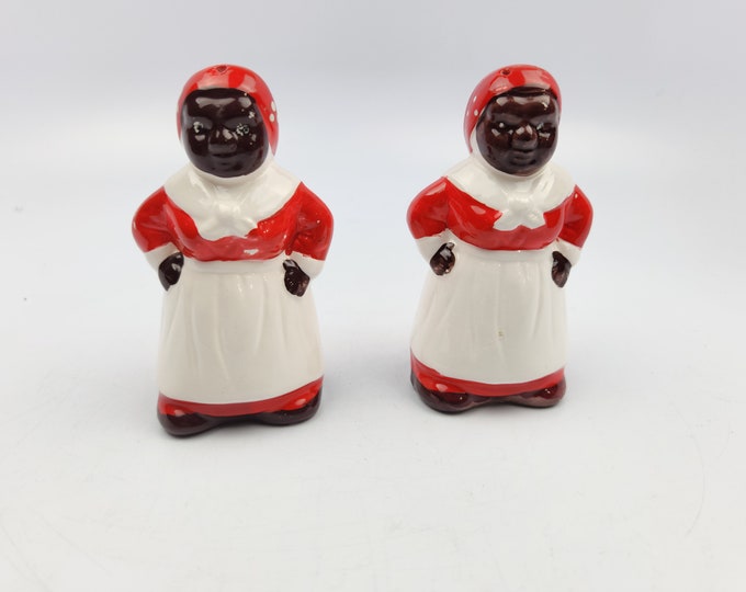 Aunt Jemima Salt and Pepper Shakers Set Black Americana Etsy