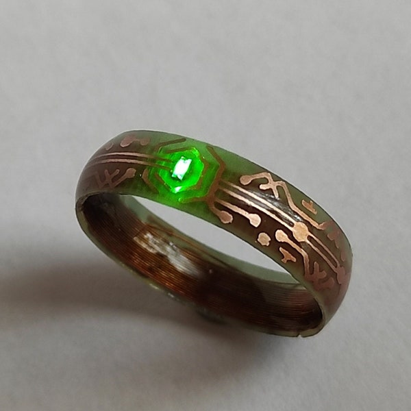 Ancient Alien Sci-Fi Blinking LED Ring