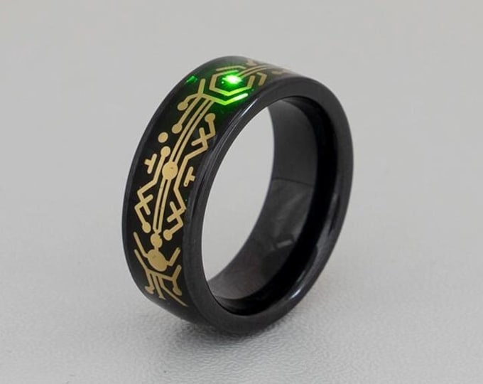 Ancient Alien Sci-Fi Blinking LED Ring