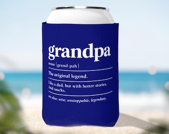 Enfriador de latas para abuelo, regalo para abuelo, regalo del Día del Padre, enfriador de latas divertido para abuelo, portavasos para abuelo, funda con la definición de abuelo