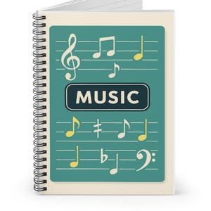 Music-Themed Notebook-Music Lover Gift-Ruled Line Journal-Composer Student Notepad-Spiral Diary-Class Notebook-Subject notebook-Notebooks