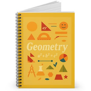 Geometry Spiral Notebook - Ruled Line Notebook-School Supplies, Stationery Journal-Back to school supplies-Math Notebook-Class Notebook