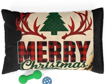 Merry Christmas-huisdierbed: gezellig winterhuisdierdecor