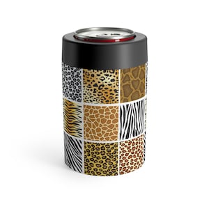 Wild Animal Print Dosenkühler: Isolierter Getränkehalter aus Edelstahl