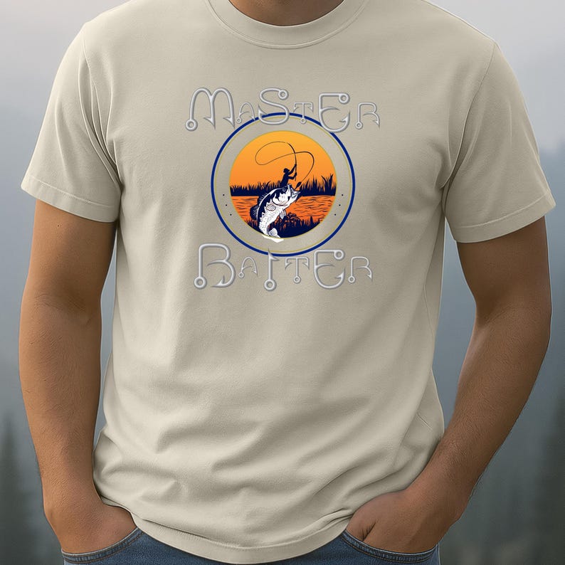 thumbnail image 2 of Funny Fishing T-Shirt For Men - 'Fisherman' Gift Tee (100% Cotton, Crew Neck) 2 of 2