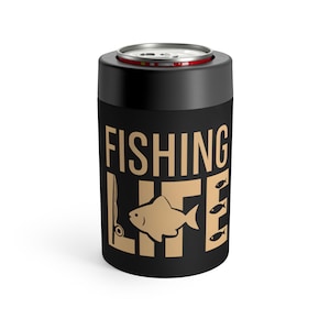 Fischen Vibes Dosenkühler: Edelstahl Bierhülse, Seeleben Geschenk