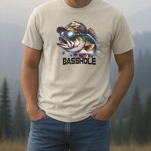 Basshole Fishing T Shirt, Funny Fishing Shirt, Fisherman Gift, Fishing Lover Clothing, Fishing Apparel, Gift for Dad, Fishing humor tee