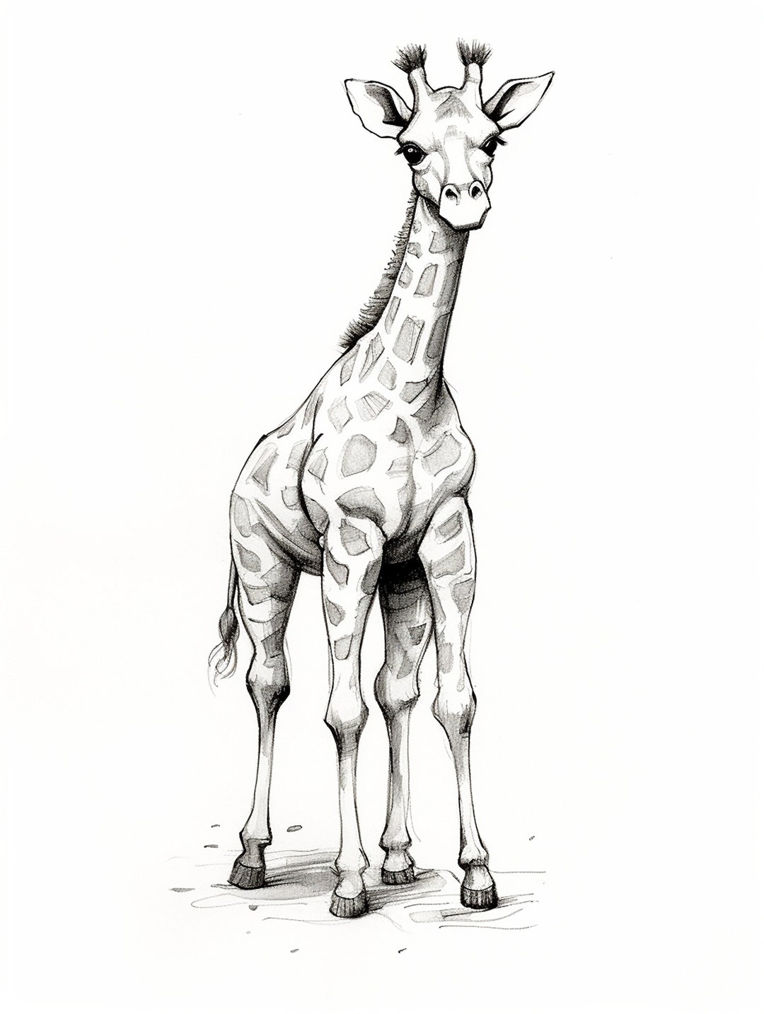 Black and White Giraffe Wall Art DIGITAL DOWNLOAD - Etsy