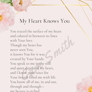 Christian Poem on Love of God / God’s Love | “My Heart Knows You” Poem