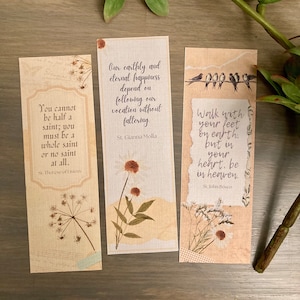 Catholic Saints Bookmarks Set of 7