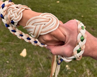 Cordón de atado a mano, cordón celta, celta tradicional, cordón de atado de boda con nudo de amor infinito personalizado, cuerda, cinta de satén, regalo de boda de ganchillo
