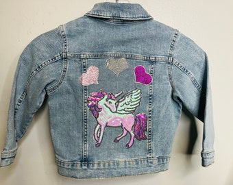 4T Unicorn Jean Jacket For Kids