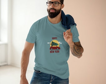 T-shirt basique Happy New Year pour hommes