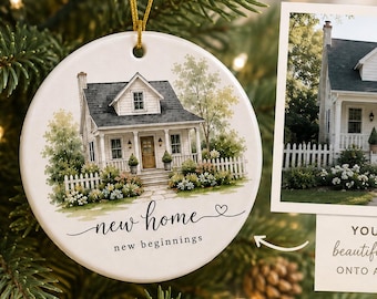Personalized New Home Ornament, Custom House Portrait Keepsake, First Home Ornament, Personalized Gift From Realtor, New Homeowners Gift