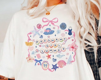 Schwangeres Mädchen Sommer Shirt, süßes Mutterschaft Sommer T-Shirt, Spaß Schwangerschaftansage, Strand Baby Bump Outfit, Baby offenbaren Tee, Mutter, um Geschenk zu sein