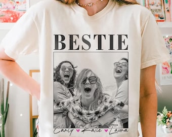 Personalized Bestie Shirt, Custom Photo Best Friend T-Shirt, Friendship Gift for Girls, Matching Best Friends Tee, BFF Birthday Gift Idea