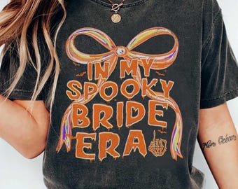 Camiseta "En mi época de novia espeluznante", "Abucheos antes de la fiesta", camiseta de novia de Halloween, despedida de soltera de Halloween, regalo de compromiso, despedida de soltera