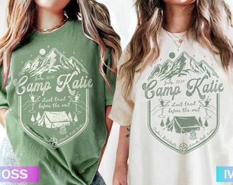 Vintage Camp Bachelorette Shirt Last Trail Before the Veil Custom Camping Bachelorette Shirts Mountain Bride Tee Hiking Bridal Party Gifts