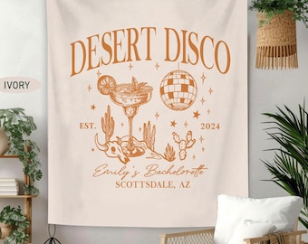 Desert Disco Bachelorette Decor, Custom Bach Backdrop, Cowgirl Bachelorette Party Banner, Bachelorette Tapestry Bridal Shower Photo Backdrop