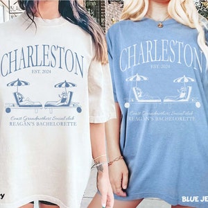 Custom Beach Bachelorette Shirts, Charleston Bachelorette Shirt, Last Toast On The Coast , Tropical Bach Logo Merch, Luxury Bachelorette