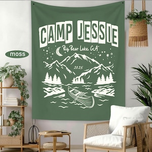 Lager Junggesellinnenparty Banner, Camping Junggesellinnenparty Schild Glamping Wandteppich Berg Brautdusche Benutzerdefinierte Kulisse Geburtstagsfeier
